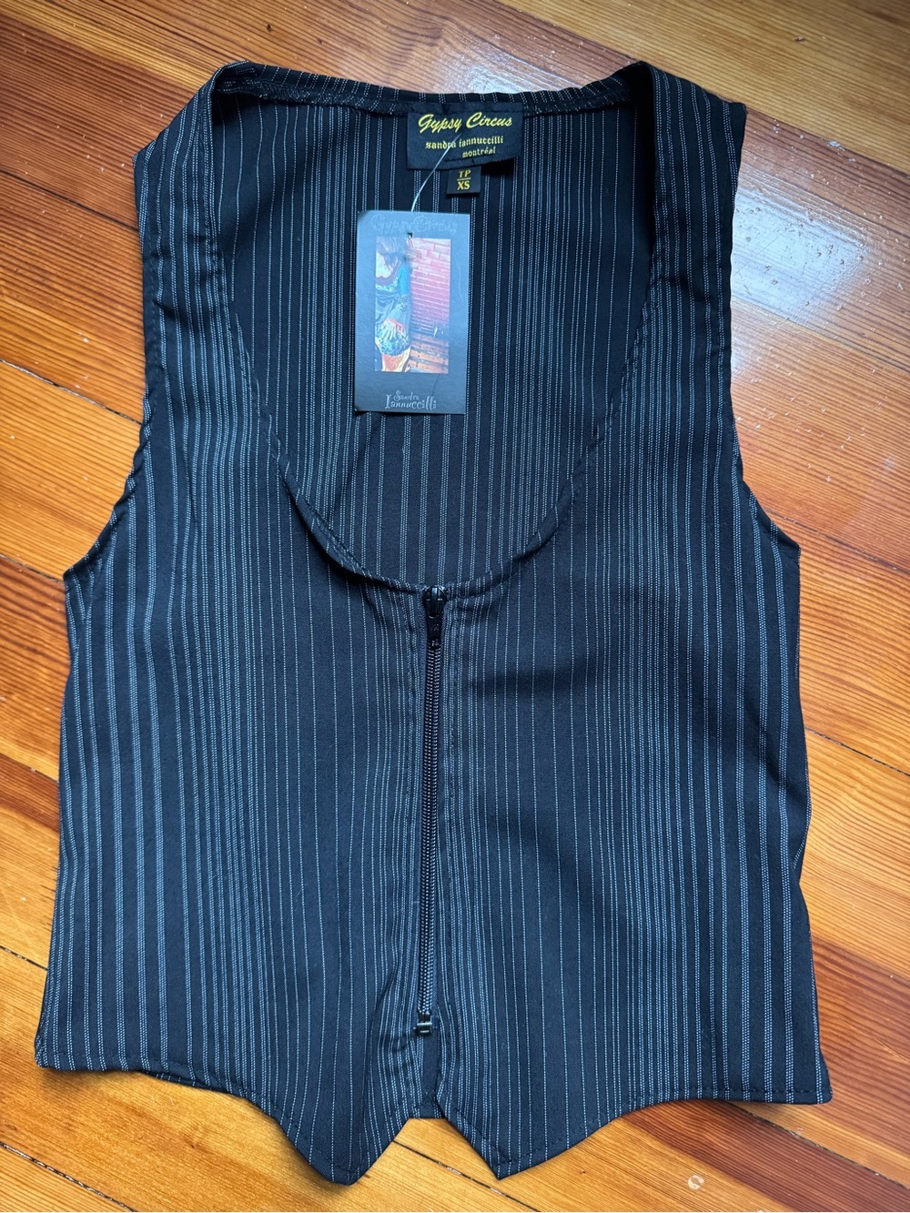 Gypsy Circus Black Pinstripe Zip-Front Vest
